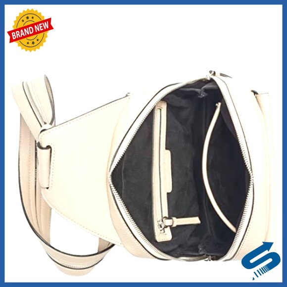 Vegan Leather Convertible Sling Backpack with 2 Pockets, One Size main image 2